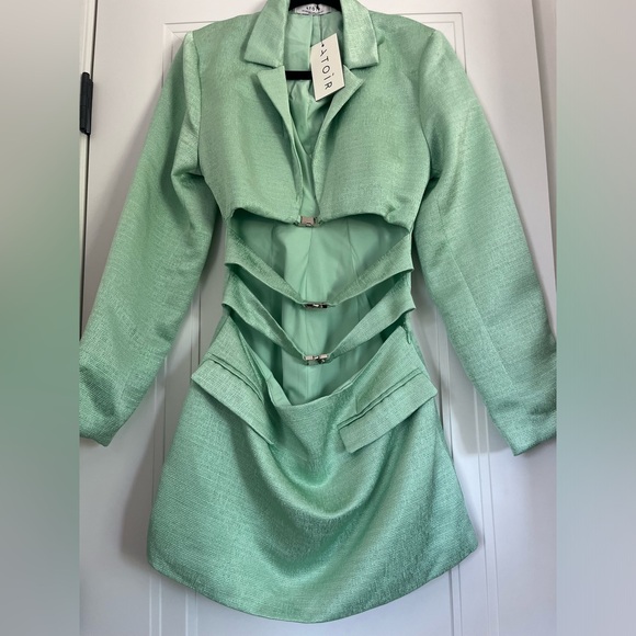 NWT $262 Revolve Atoir The Emily Collared Blazer Dress in Malachite Green - S - Picture 3 of 7